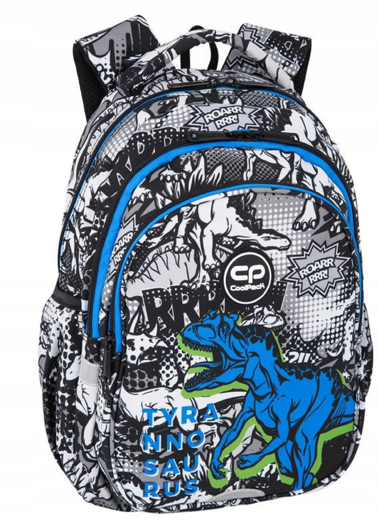 Mokyklinė kuprinė Coolpack berniukui 1-3 klasėms, dinozauras T-Rex + tvarkaraštis