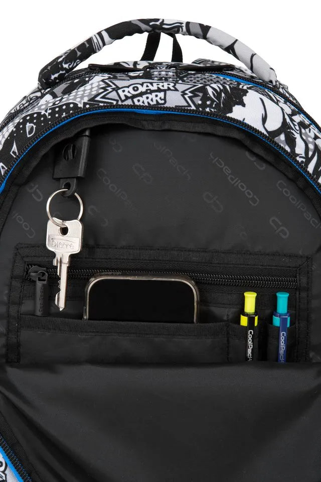 Mokyklinė kuprinė Coolpack berniukui 1-3 klasėms, dinozauras T-Rex + tvarkaraštis