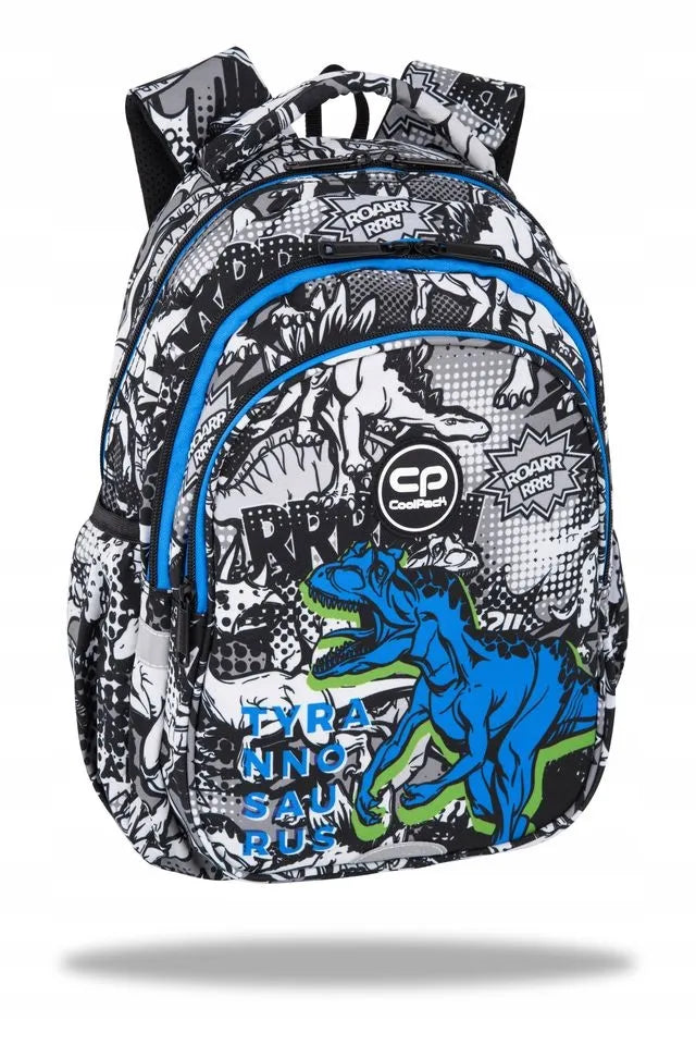 Mokyklinė kuprinė Coolpack berniukui 1-3 klasėms, dinozauras T-Rex + tvarkaraštis