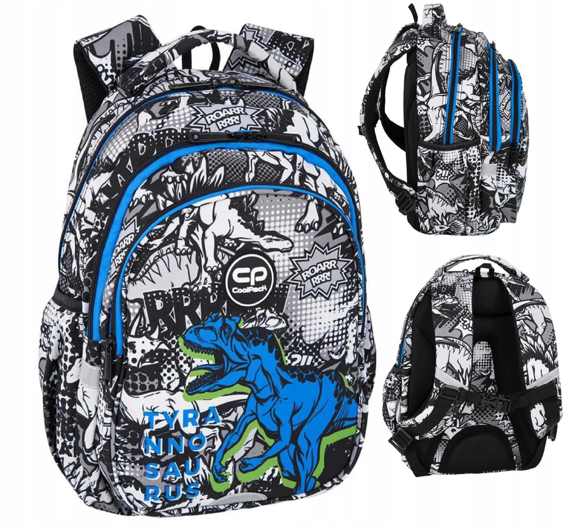 Mokyklinė kuprinė Coolpack berniukui 1-3 klasėms, dinozauras T-Rex + tvarkaraštis