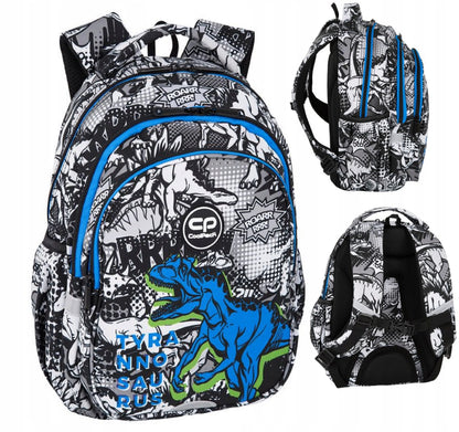 Mokyklinė kuprinė Coolpack berniukui 1-3 klasėms, dinozauras T-Rex + tvarkaraštis