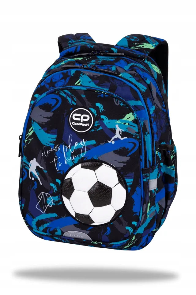Mokyklinė kuprinė CoolPack Jerry berniukams 1-3 klasėms, futbolo tema