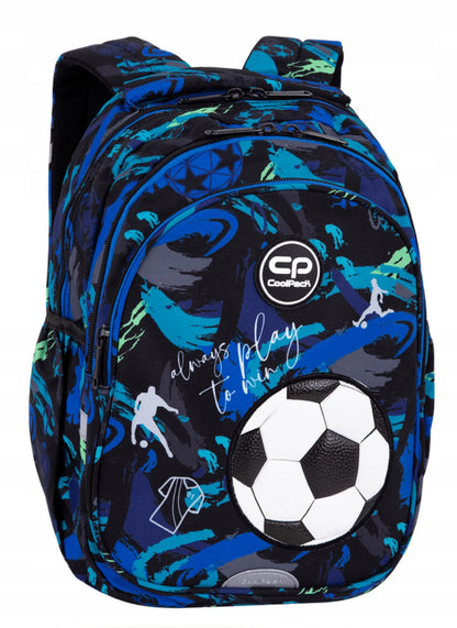 Mokyklinė kuprinė CoolPack Jerry berniukams 1-3 klasėms, futbolo tema