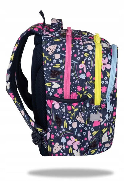 Mokyklinė kuprinė „Coolpack“ mergaitėms 1-3 klasei, gėlių raštas