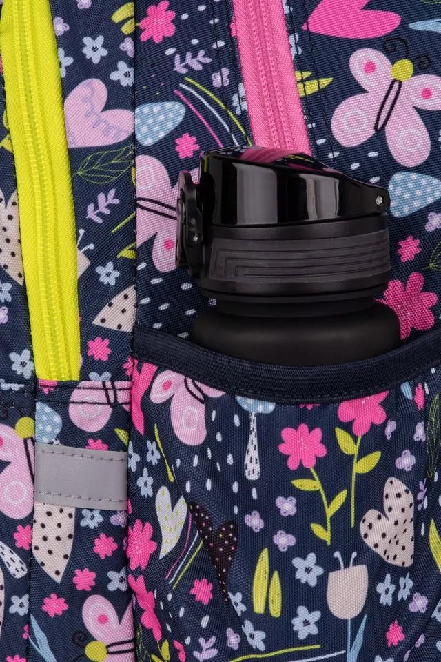 Mokyklinė kuprinė „Coolpack“ mergaitėms 1-3 klasei, gėlių raštas