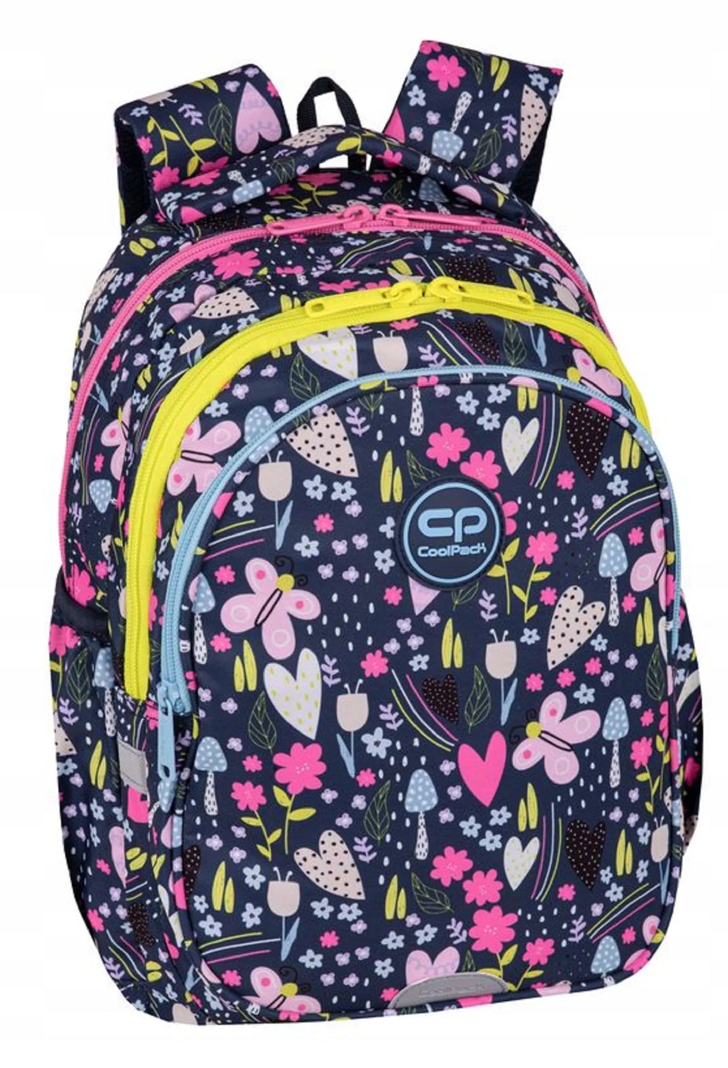 Mokyklinė kuprinė „Coolpack“ mergaitėms 1-3 klasei, gėlių raštas