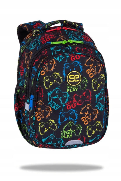 Mokyklinė kuprinė COOLPACK, skirta 1–3 klasių moksleiviams, su širdelių raštu