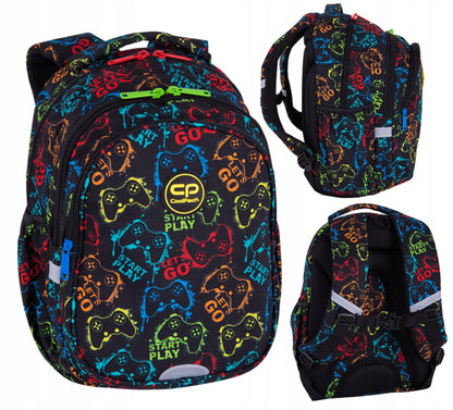 Mokyklinė kuprinė COOLPACK, skirta 1–3 klasių moksleiviams, su širdelių raštu