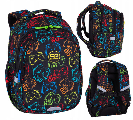 Mokyklinė kuprinė COOLPACK, skirta 1–3 klasių moksleiviams, su širdelių raštu