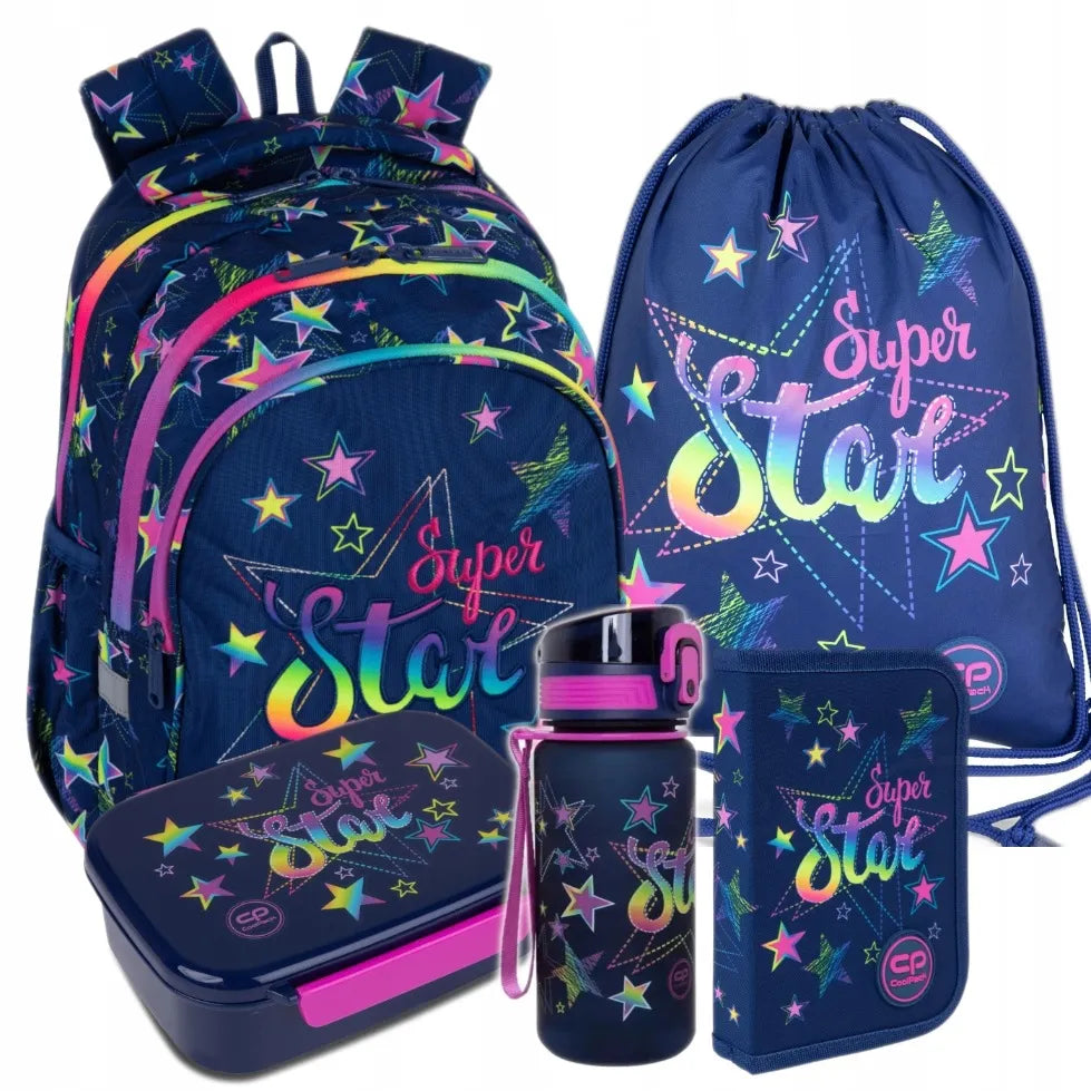 Mokyklinė kuprinė mergaitei 1-4 klasėms CoolPack Fast Stars