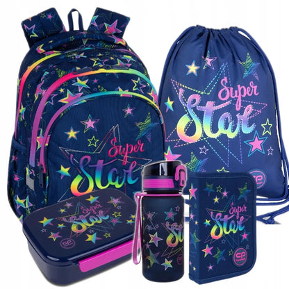 Mokyklinė kuprinė mergaitei 1-4 klasėms CoolPack Fast Stars