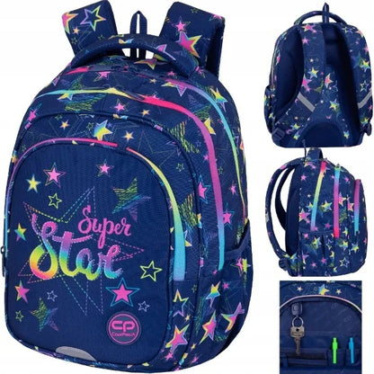 Mokyklinė kuprinė mergaitei 1-4 klasėms CoolPack Fast Stars