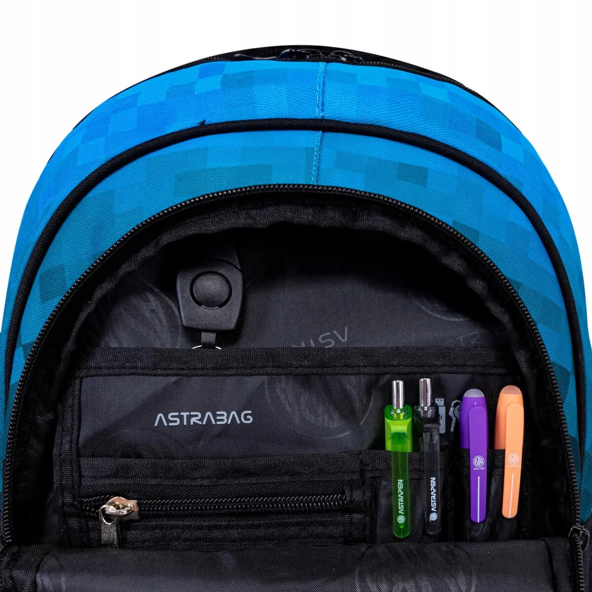 Mokyklinė kuprinė Minecraft Blue Pixel AB330 3 skyrių 20l ASTRABAG