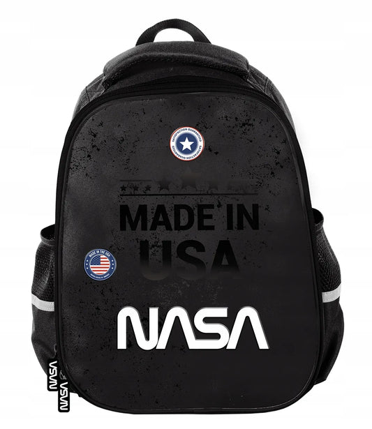 Mokyklinė kuprinė NASA juoda berniukui 1-3 klasė