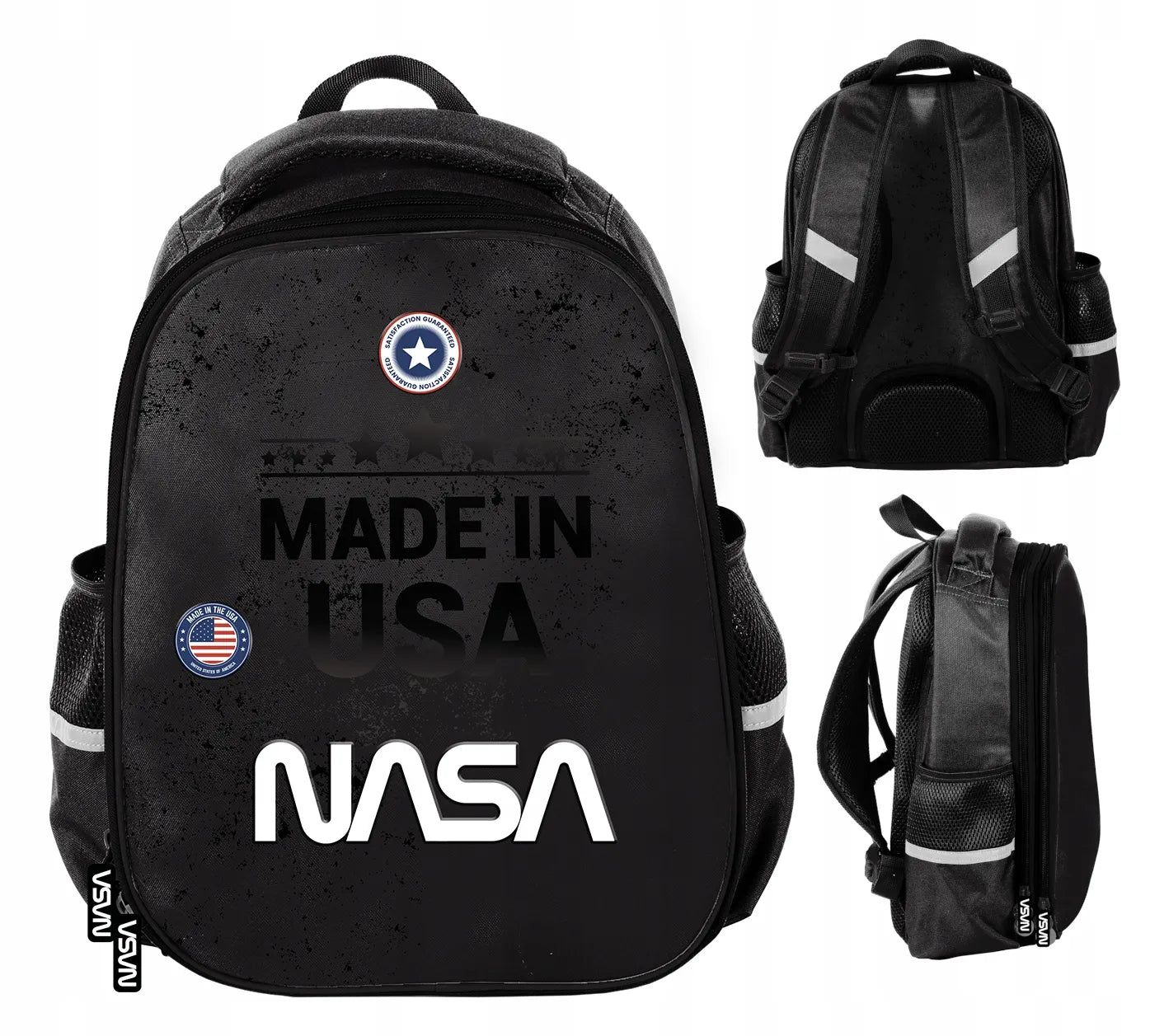 Mokyklinė kuprinė NASA juoda berniukui 1-3 klasė