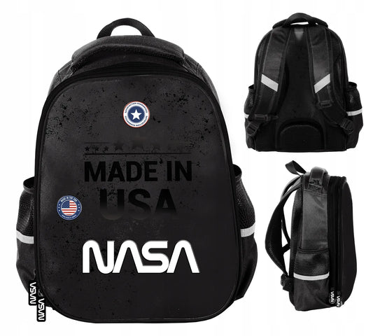 Mokyklinė kuprinė NASA juoda berniukui 1-3 klasė