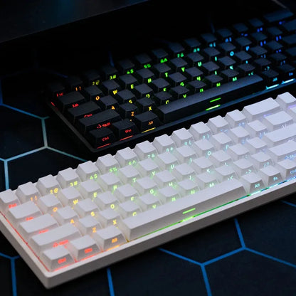 MonsGeek Fun68 Pro HE – juoda klaviatūra su šoniniu ženklinimu, „Rapid Trigger“, „Hall Effect“ ir RGB apšvietimu