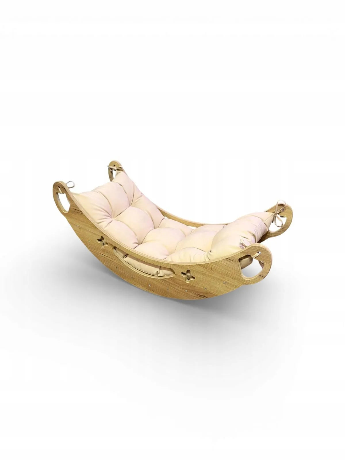 „Montessori“ supamasis žaislas vaikams 3 viename su pagalvėle, čiuožykla ir laipiojimo sienele, Wood Style
