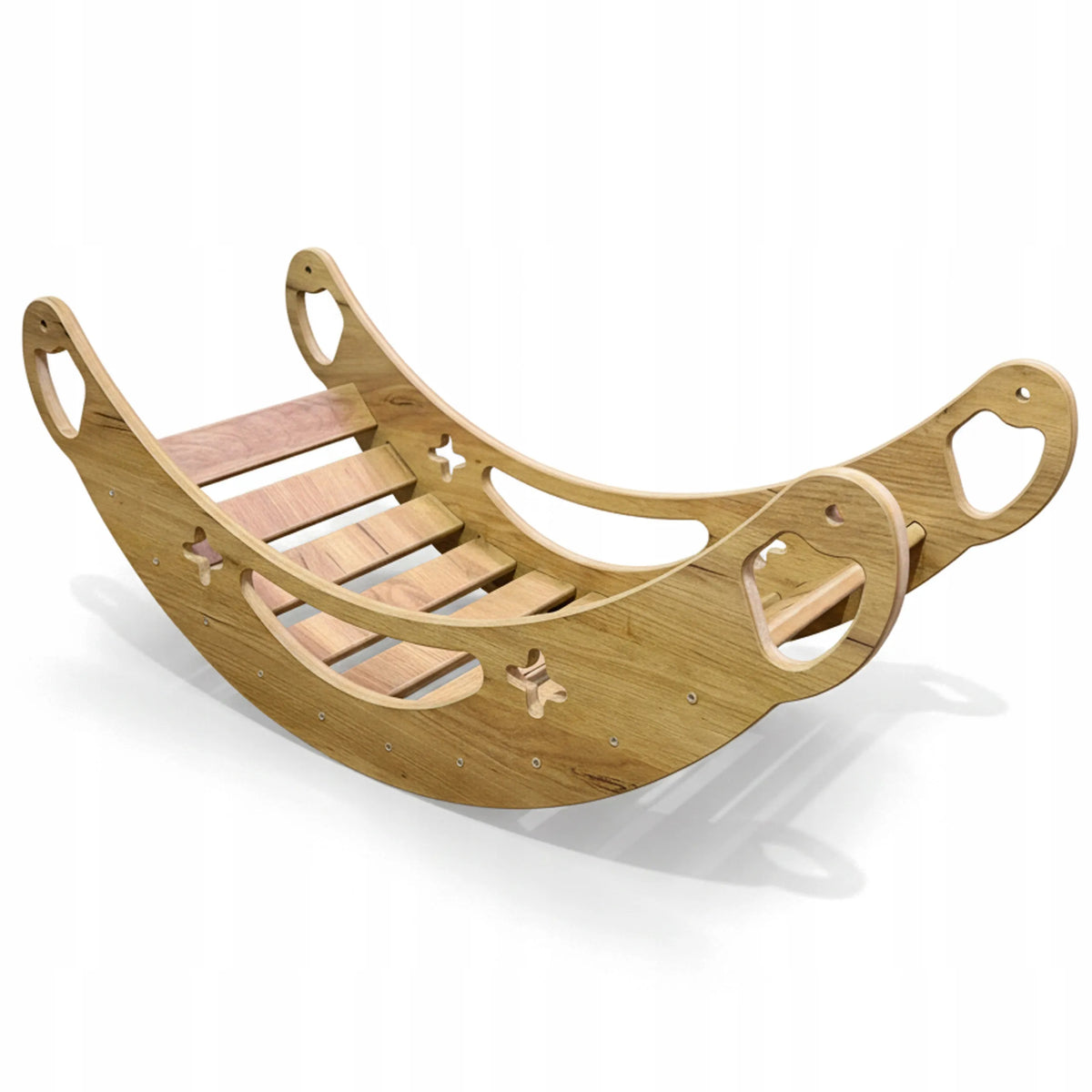 „Montessori“ supamasis žaislas vaikams 3 viename su pagalvėle, čiuožykla ir laipiojimo sienele, Wood Style