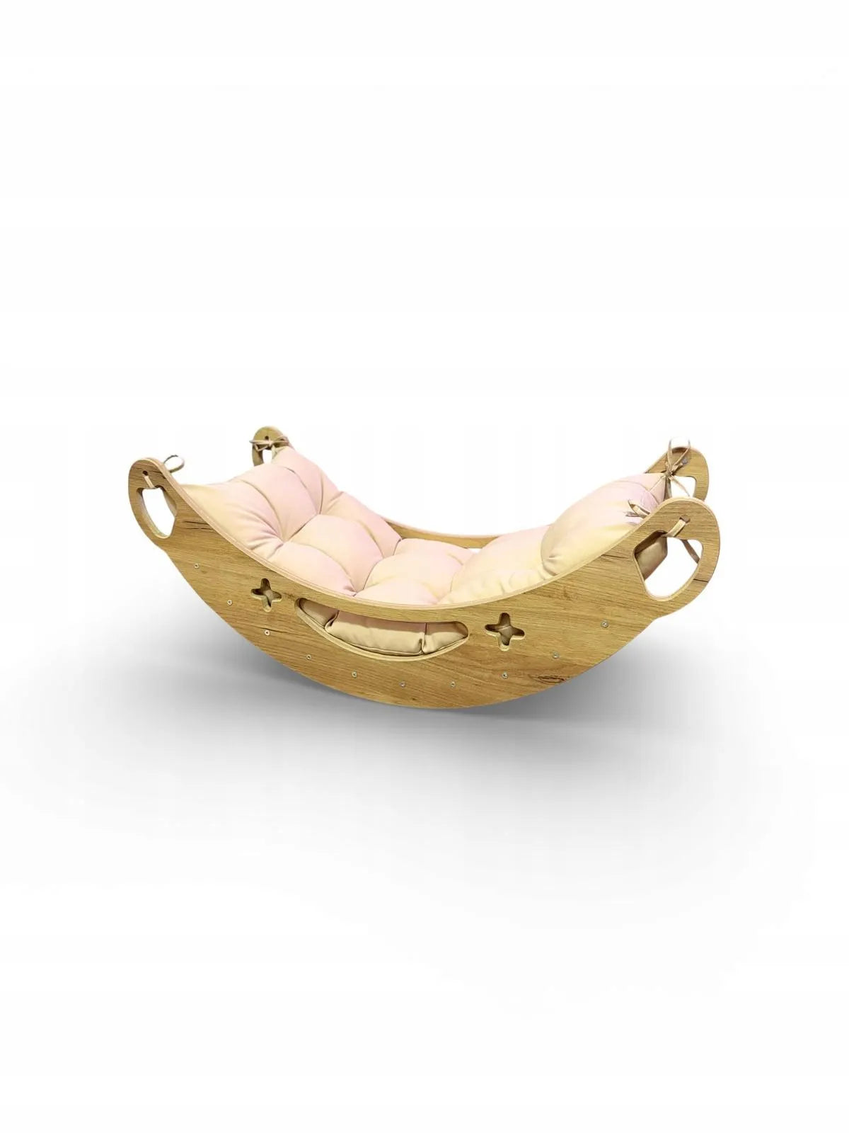„Montessori“ supamasis žaislas vaikams 3 viename su pagalvėle, čiuožykla ir laipiojimo sienele, Wood Style