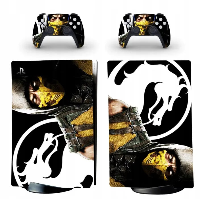 Mortal Kombat Scorpion lipdukai Sony PS5 konsolei ir pulteliams