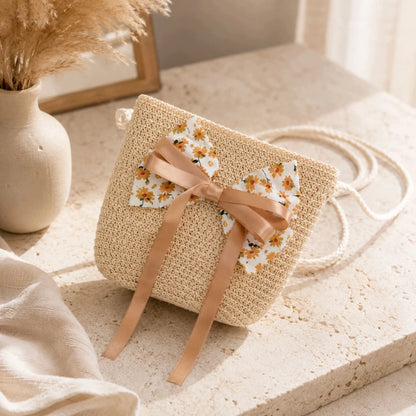 Moteriška šiaudinė kepurė nuo saulės vasarai paplūdimiui Boho stiliaus + rankinė