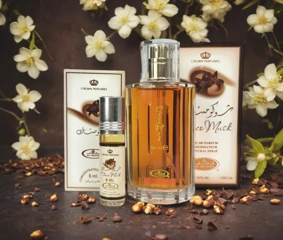 Moteriški kvepalai Al-Rehab Choco Musk, šokolado ir vanilės aromatas, originalūs, 6 ml