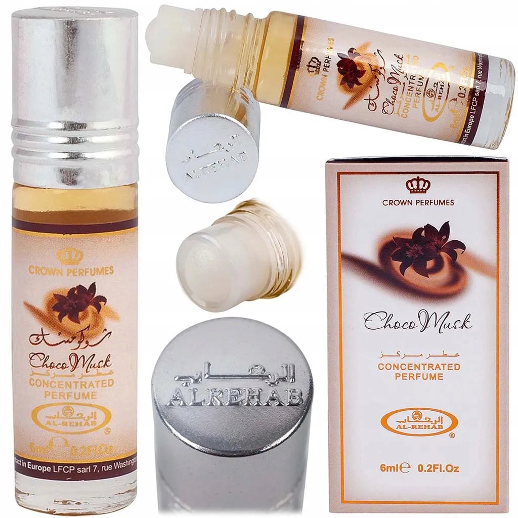 Moteriški kvepalai Al-Rehab Choco Musk, šokolado ir vanilės aromatas, originalūs, 6 ml