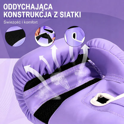 Moteriškos bokso pirštinės VoBo 10 oz, violetinės