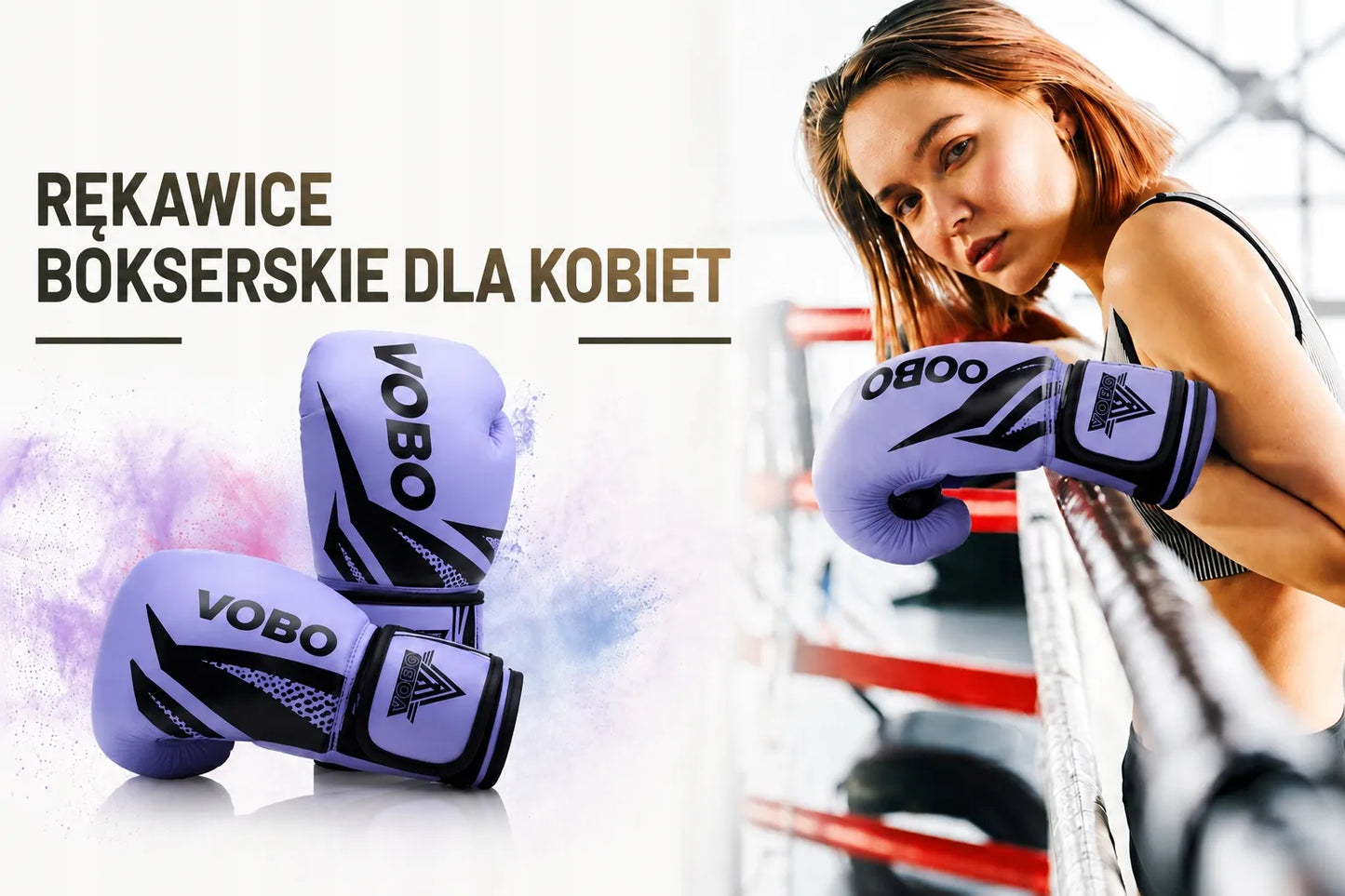 Moteriškos bokso pirštinės VoBo 10 oz, violetinės