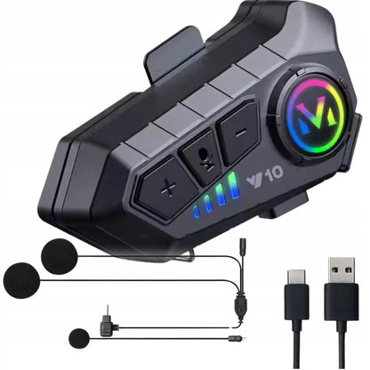 Motociklinis domofonas "Bluetooth Y10" universalus su hibridiniu mikrofonu