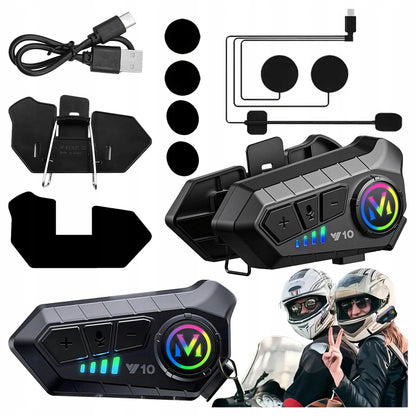 Motociklinis domofonas "Bluetooth Y10" universalus su hibridiniu mikrofonu
