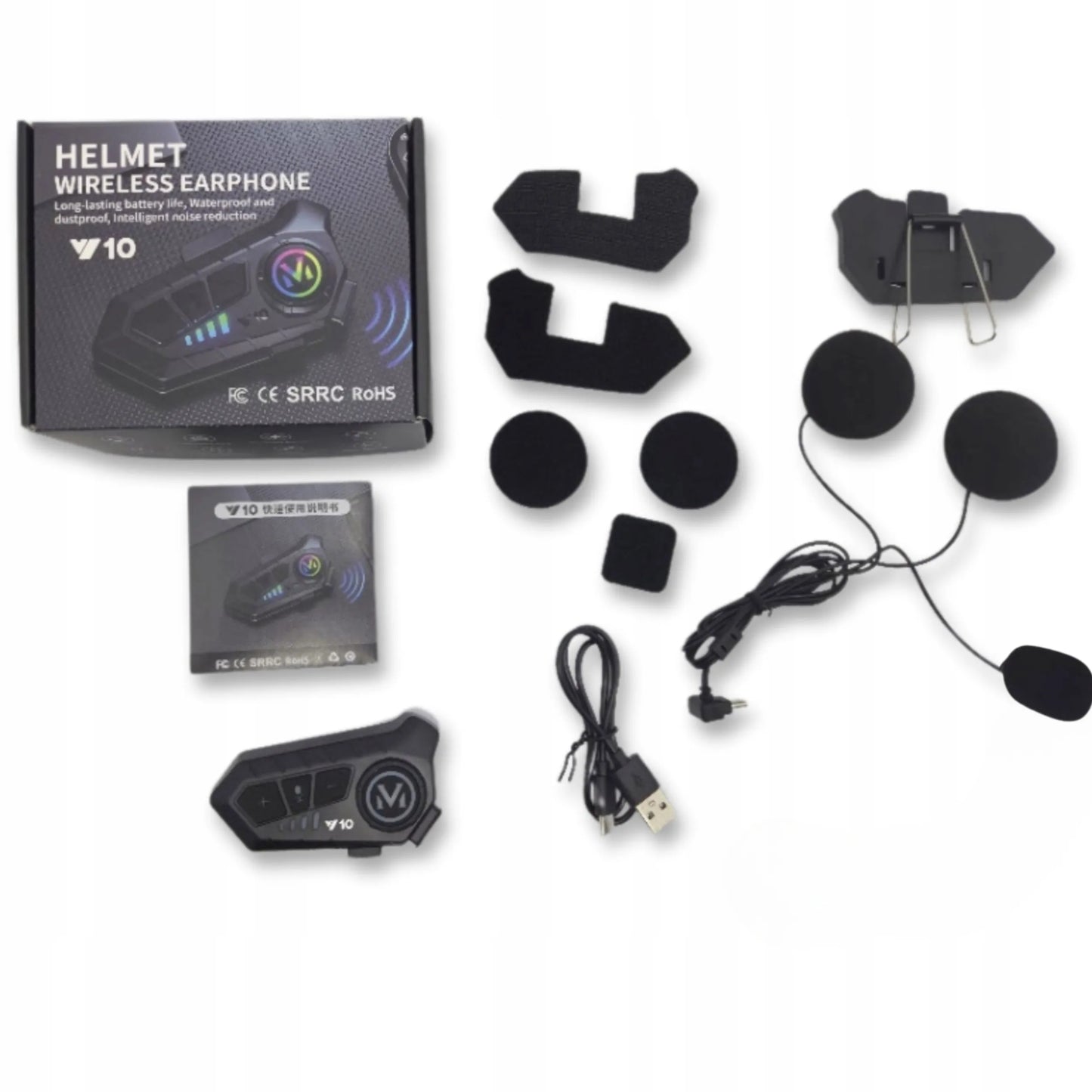 Motociklinis domofonas "Bluetooth Y10" universalus su hibridiniu mikrofonu