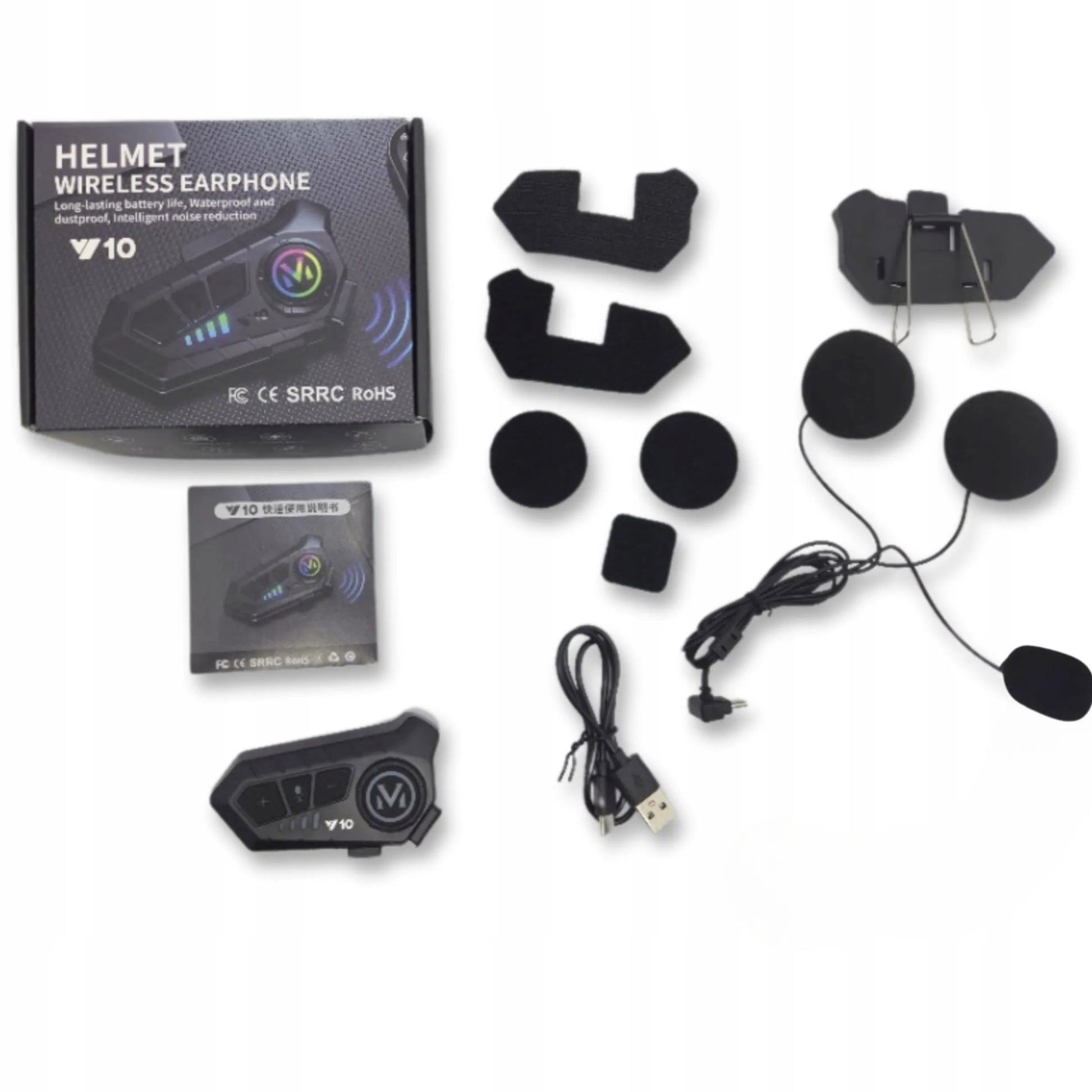 Motociklinis domofonas "Bluetooth Y10" universalus su hibridiniu mikrofonu