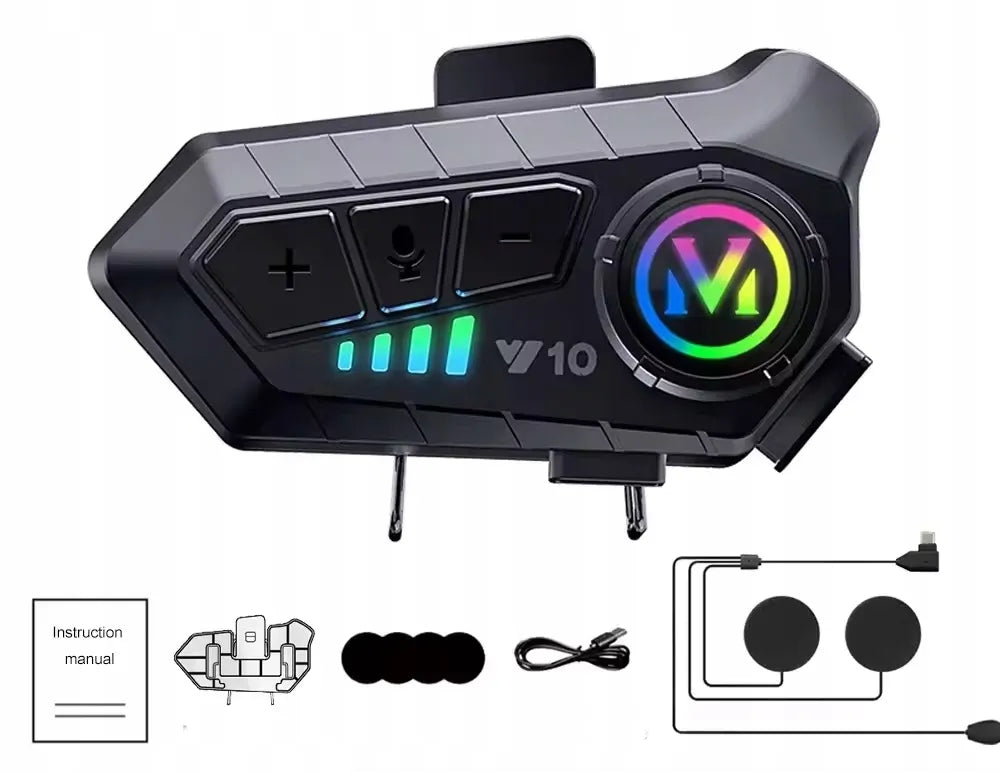 Motociklinis domofonas "Bluetooth Y10" universalus su hibridiniu mikrofonu