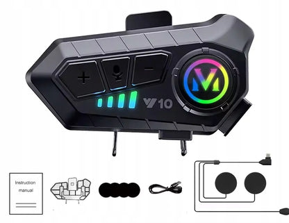 Motociklinis domofonas "Bluetooth Y10" universalus su hibridiniu mikrofonu