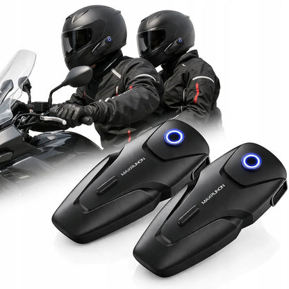 Motociklo domofonas 2 vnt. Bluetooth 5.3 ANC 100km/h FM 500m 2 asmenims