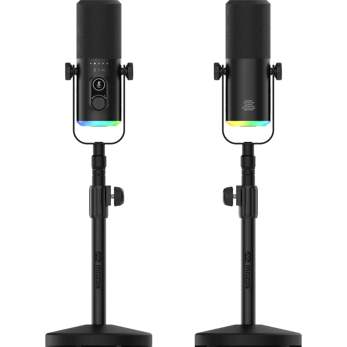Mozos GM-ONE-BK dinaminis USB XLR RGB LED žaidimų mikrofonas