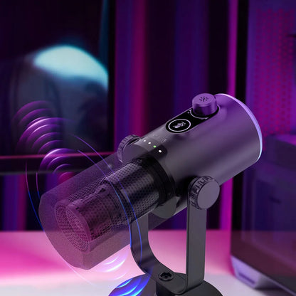 Mozos GM-ONE-BK dinaminis USB XLR RGB LED žaidimų mikrofonas