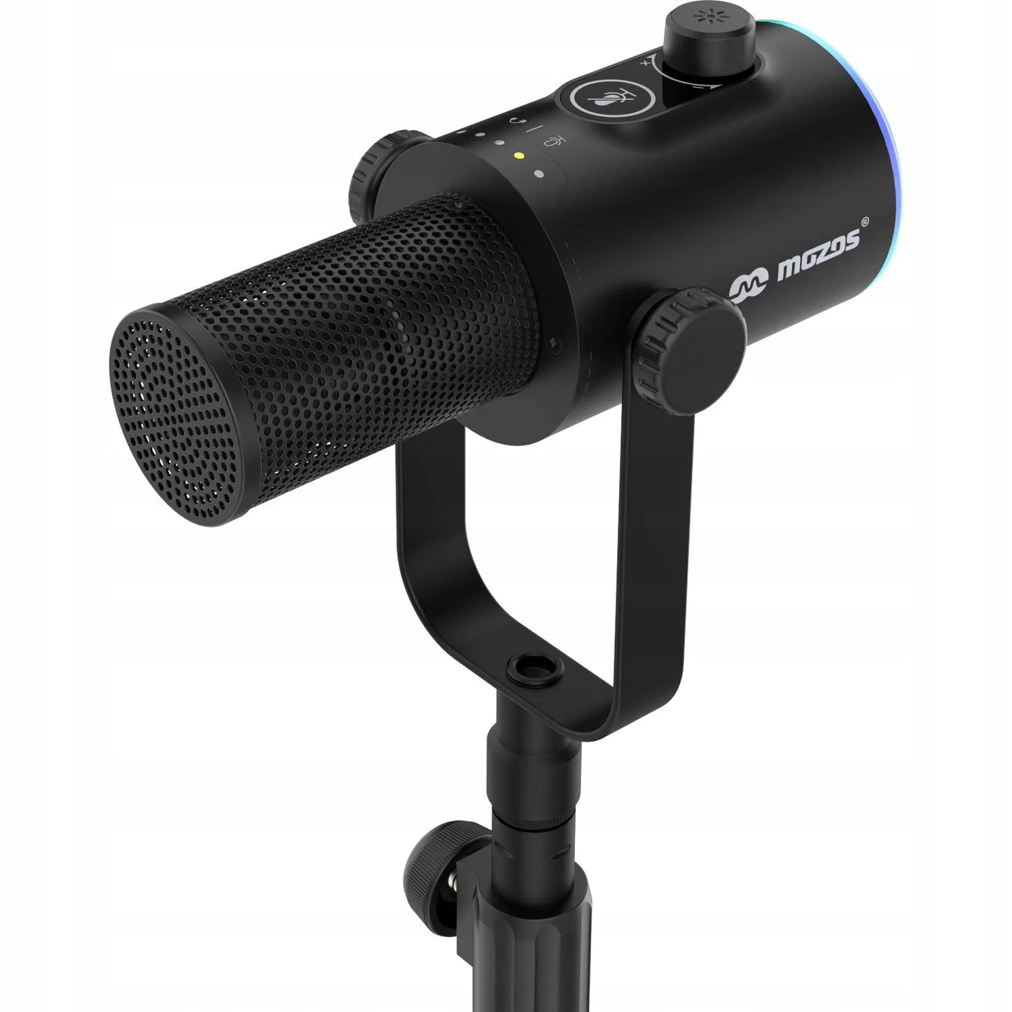 Mozos GM-ONE-BK dinaminis USB XLR RGB LED žaidimų mikrofonas