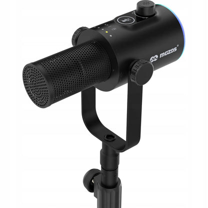 Mozos GM-ONE-BK dinaminis USB XLR RGB LED žaidimų mikrofonas
