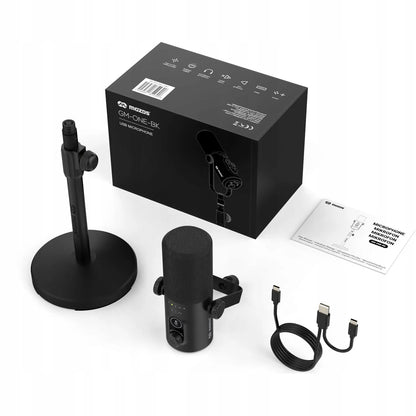 Mozos GM-ONE-BK dinaminis USB XLR RGB LED žaidimų mikrofonas