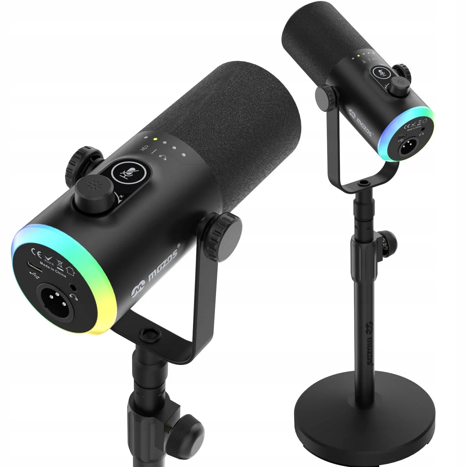 Mozos GM-ONE-BK dinaminis USB XLR RGB LED žaidimų mikrofonas