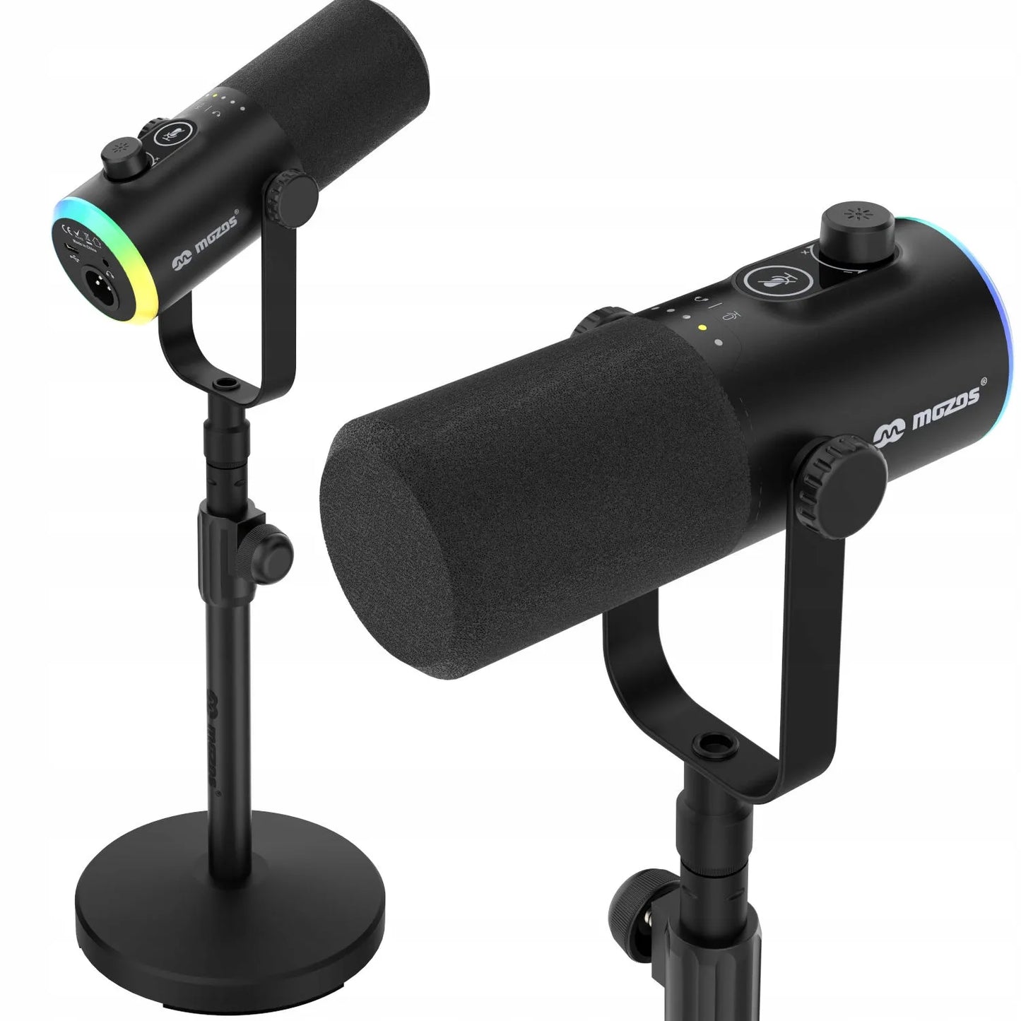 Mozos GM-ONE-BK dinaminis USB XLR RGB LED žaidimų mikrofonas