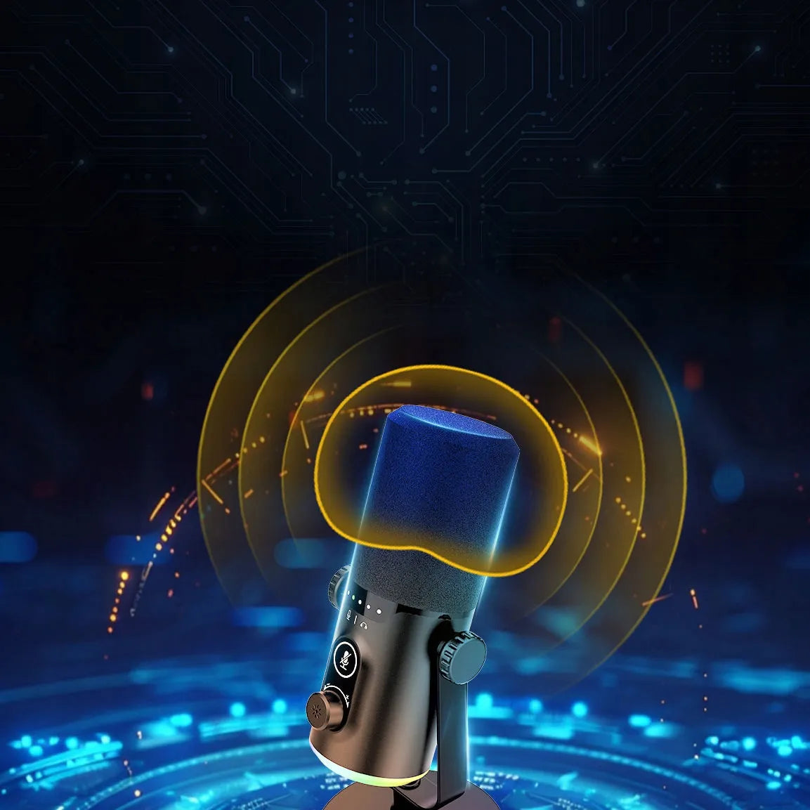 Mozos GM-ONE-BK dinaminis USB XLR RGB LED žaidimų mikrofonas
