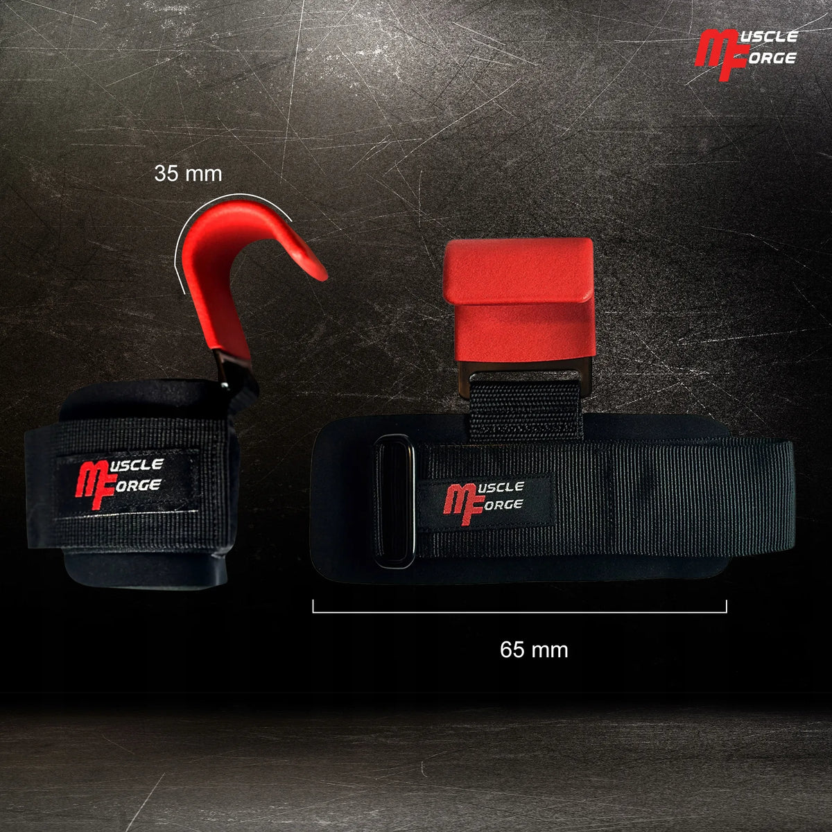 MuscleForge® treniruočių kabliai riešams svoriams kelti, mirties traukai, plieniniai