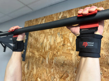 MuscleForge® treniruočių kabliai riešams svoriams kelti, mirties traukai, plieniniai