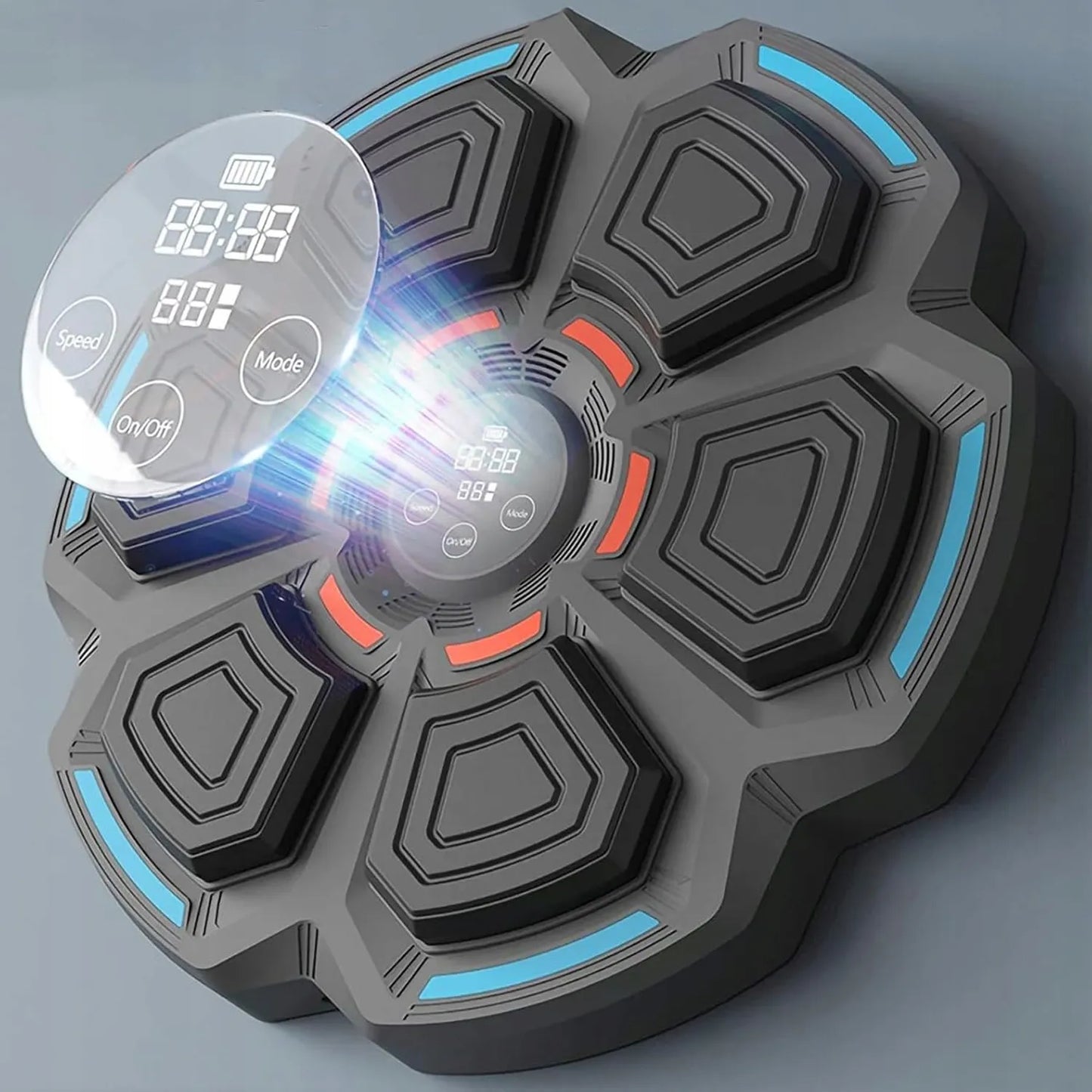 Muzikinis bokso treniruoklis su Bluetooth ir pirštinėmis, 9 greičio lygiai, juodas