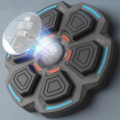 Muzikinis bokso treniruoklis su Bluetooth ir pirštinėmis, 9 greičio lygiai, juodas