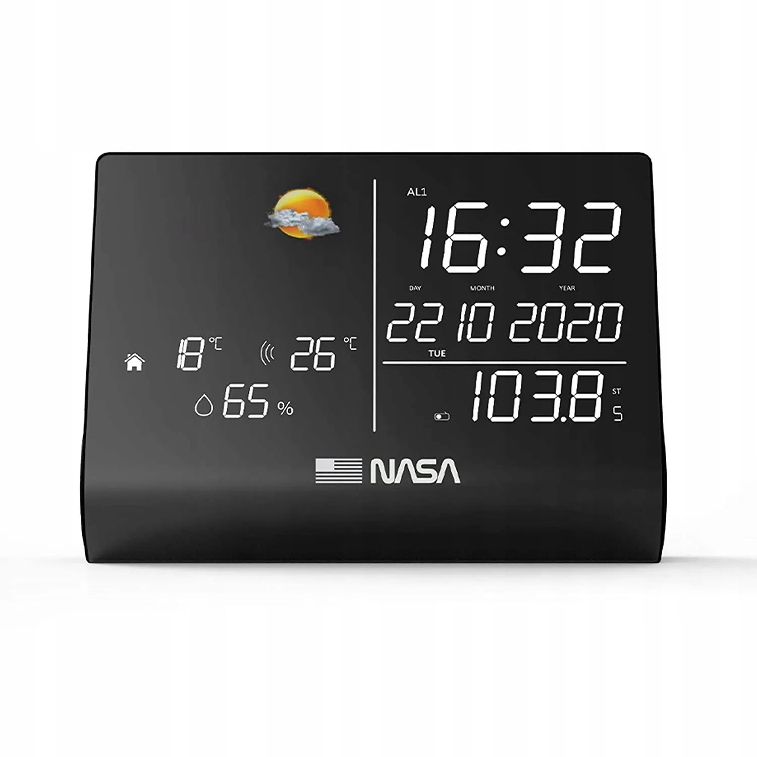 NASA meteorologinė stotelė WSP1300BK su FM radiju ir „Bluetooth“ garsiakalbiu